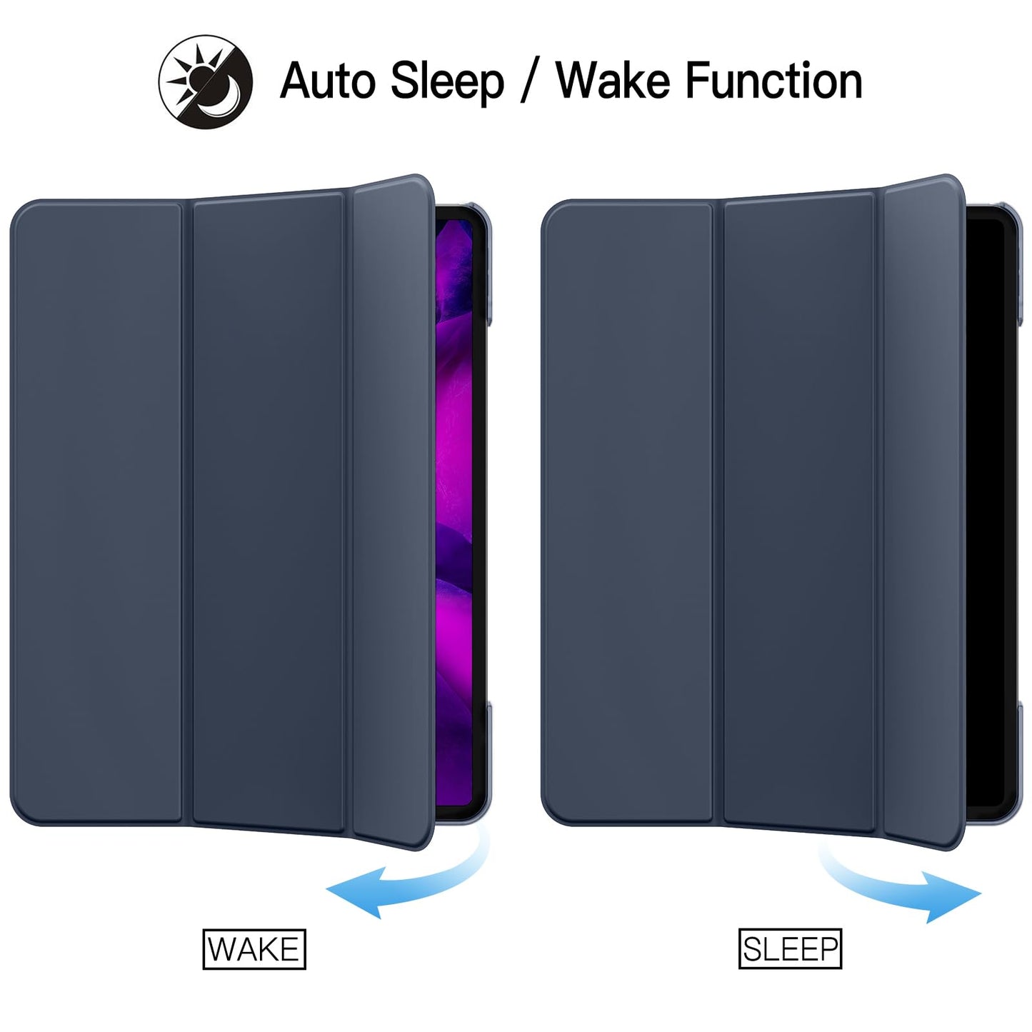 JETech Case for iPad Pro 12.9-Inch (2020/2018 Model, 4th/3rd Generation), Compatible with Pencil, Cover Auto Wake/Sleep (Black)