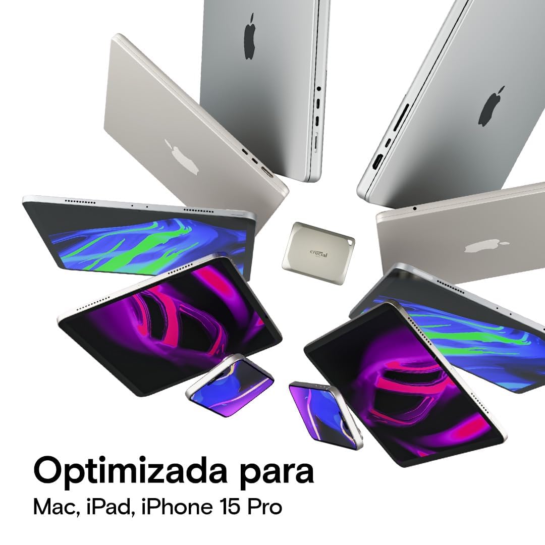 Crucial X9 Pro 1TB Portable SSD, Up to 1050MB/s Read & Write, 3.2 USB-C, External Solid State Drive, Durable Storage for PC & Mac, for Content Creators & Videogaphers, Silver - ‎CT1000X9PROSSD902
