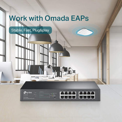 TP-Link Omada SG2428P | Jetstream 24 Port Gigabit Smart Managed PoE Switch | 24 PoE+ Ports @250W, 4 SFP Slots | Omada SDN Integrated | PoE Recovery | IPv6 | Static Routing