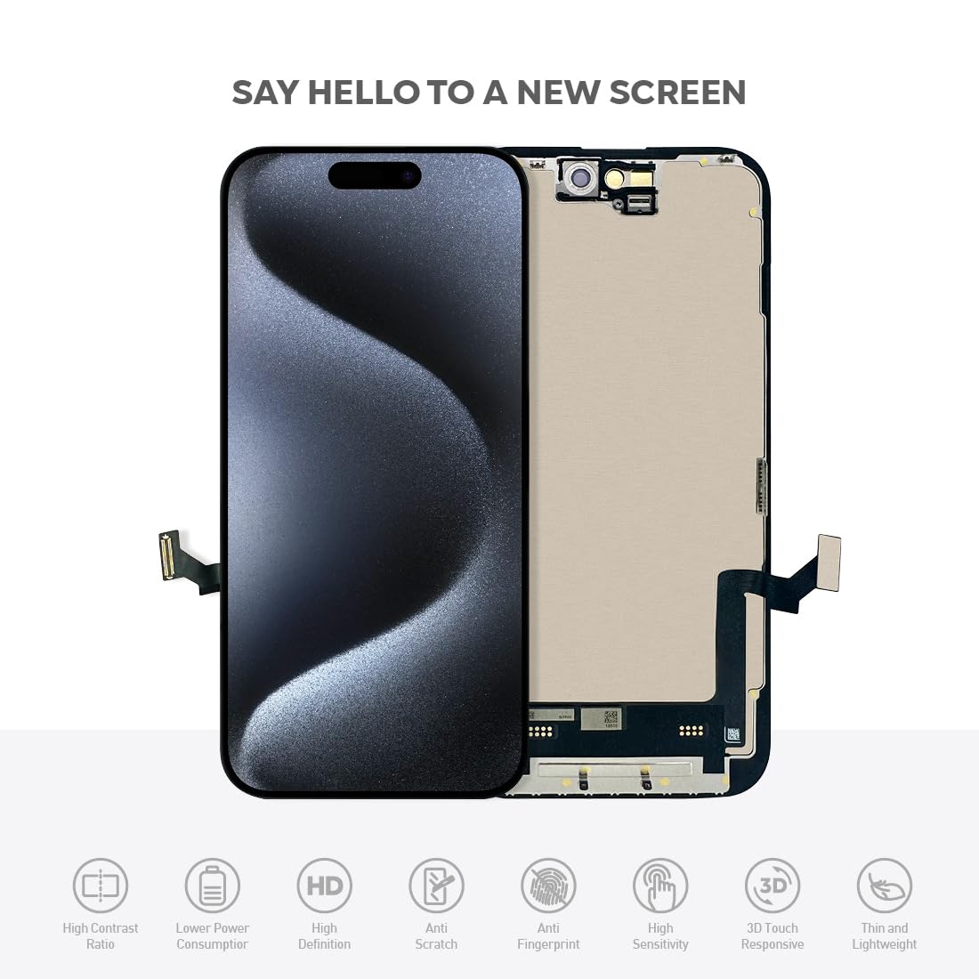 Compatible with iPhone XR Premium LCD Screen Replacement 6.1 inch (Model A1984, A2105, A2106, A2108) High Resolution Display digitizer Assembly Touch Screen