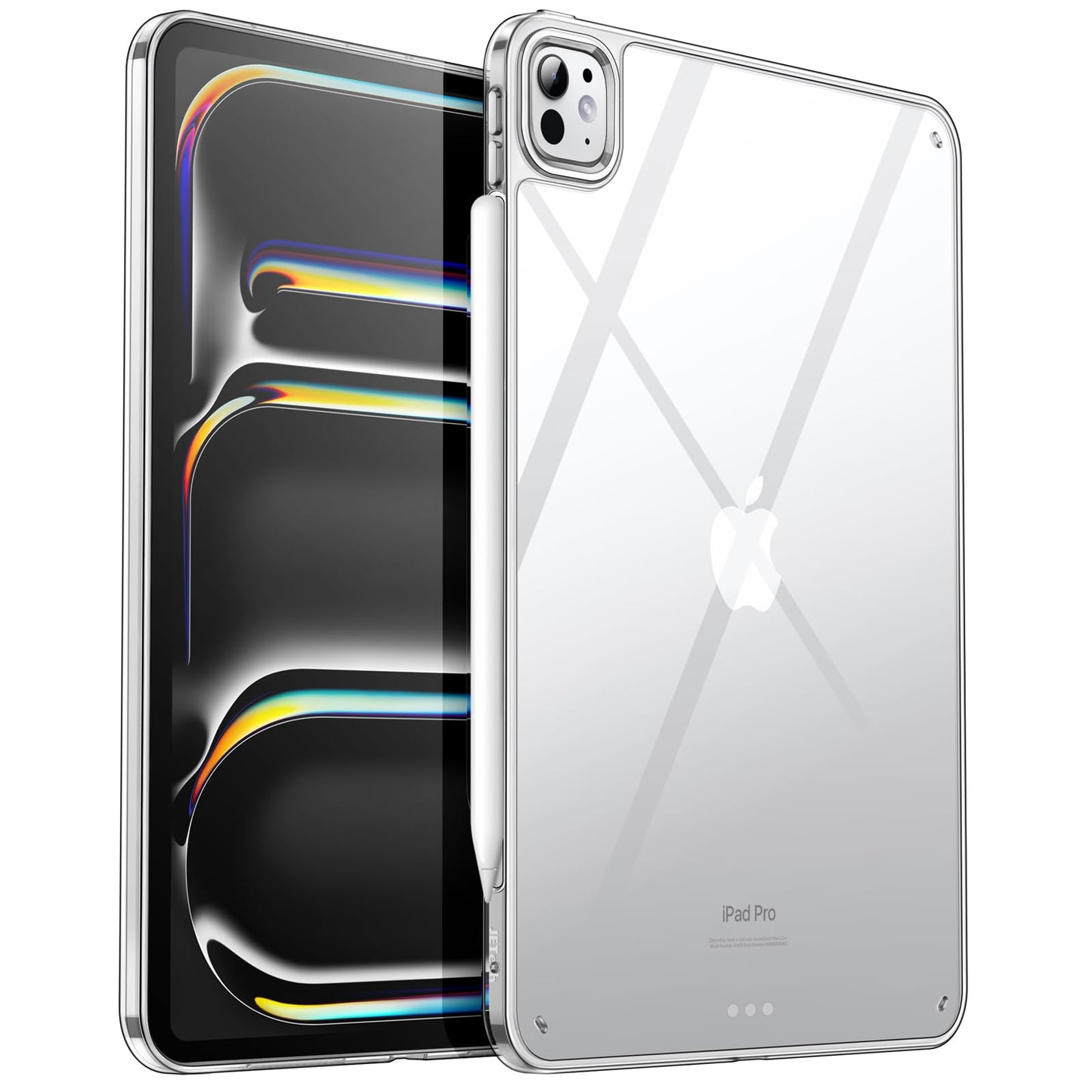 JETech Clear Case for iPad Pro 13-Inch M5/M4 (2025/2024), Anti-Yellowing Transparent Shockproof Slim Tablet Back Cover with Hard PC Back and Soft TPU Bumper
