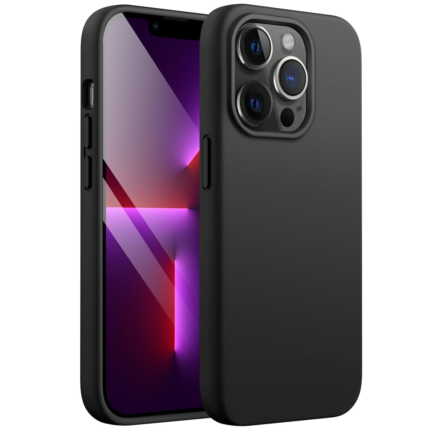JETech Silicone Case for iPhone 13 6.1-Inch, Silky-Soft Touch Full-Body Protective Phone Case, Shockproof Cover with Microfiber Lining (Black)