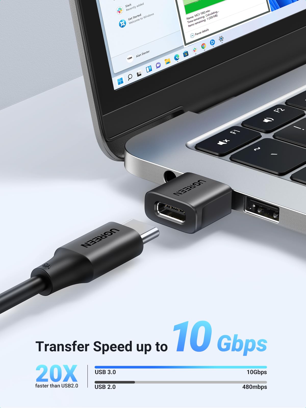 UGREEN USB to USB C Adapter 3Pack, USB C Female to USB Male Adapter 10Gbps Type C Converter for iPhone 17 16 15 14 13 Plus Pro Max,iPad Air Mini 6 7,Samsung Galaxy S23 S24,iPad Air,Black