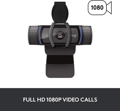 Logitech C920S HD Pro Webcam with Privacy Shutter - Widescreen Video Calling and Recording, 1080p Streaming Camera, Desktop or Laptop Webcam