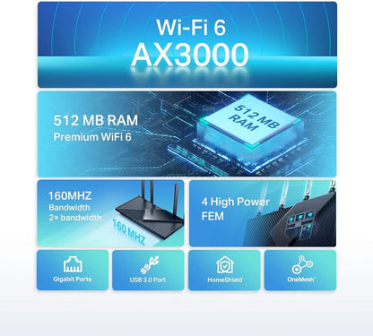 Router WiFi Dualband Tp-Link Archer Ax55 Wifi6
