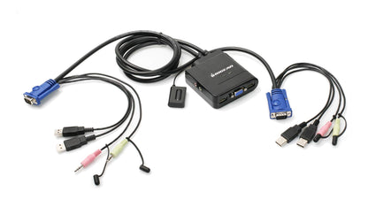 IOGEAR 2-Port USB HDMI Cabled KVM Switch - 1920 x 1200 60Hz - Hotkey or Remote Button Switch - 2.1 Stereo - USB 2.0 Mouse Port Can Be Used As USB Hub and USB Peripheral Sharing - Mac / Win - GCS62HU
