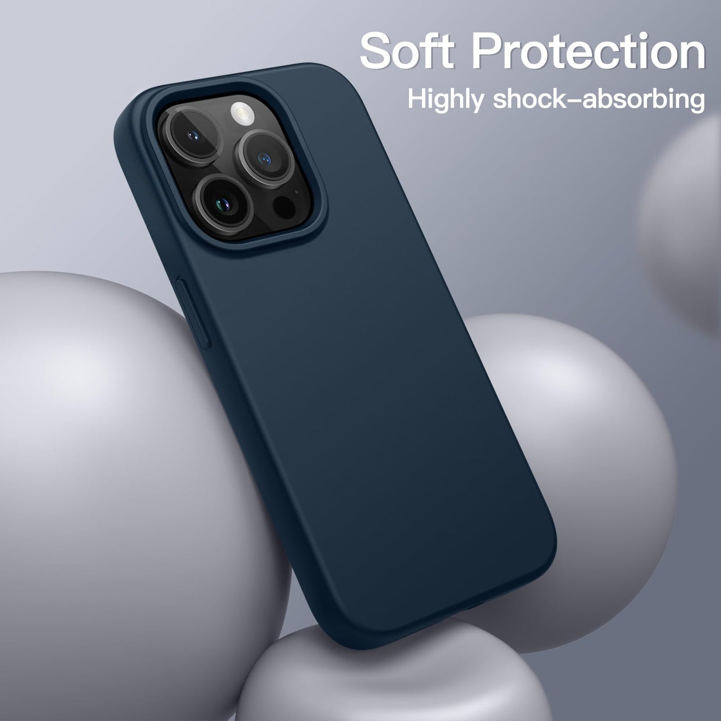 JETech Silicone Case for iPhone 14 6.1-Inch, Silky-Soft Touch Full-Body Protective Phone Case, Shockproof Cover with Microfiber Lining (Black)