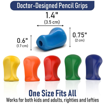 The Pencil Grip Original Pencil Grippers 6 Pcs, Improves Kids Handwriting, Ergonomic Pen Holder for Righties & Lefties, Ideal for Kids, Toddlers, Adults, Writing Tool with Finger Cushion