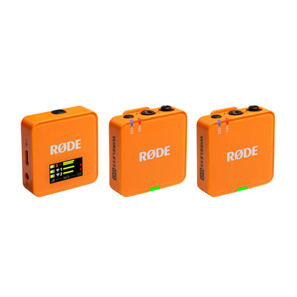 RØDE Wireless GO II Ultra-compact Dual-channel Wireless Microphone System with Built-in Microphones, On-board Recording and 200m Range for Filmmaking, Interviews and Content Creation
