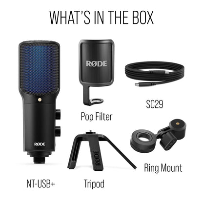 RØDE NT-USB Mini Versatile Studio-quality Condenser USB Microphone with Free Software for Podcasting, Streaming, Gaming, Music Production, Vocal and Instrument Recording,Black