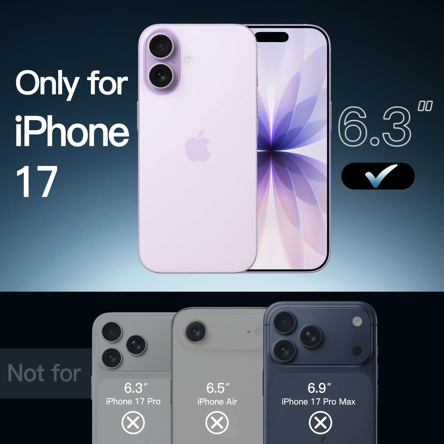JETech Case for iPhone 17 Pro Max 6.9-Inch, Non-Yellowing Shockproof Phone Bumper Cover, Anti-Scratch Clear Back (Clear)