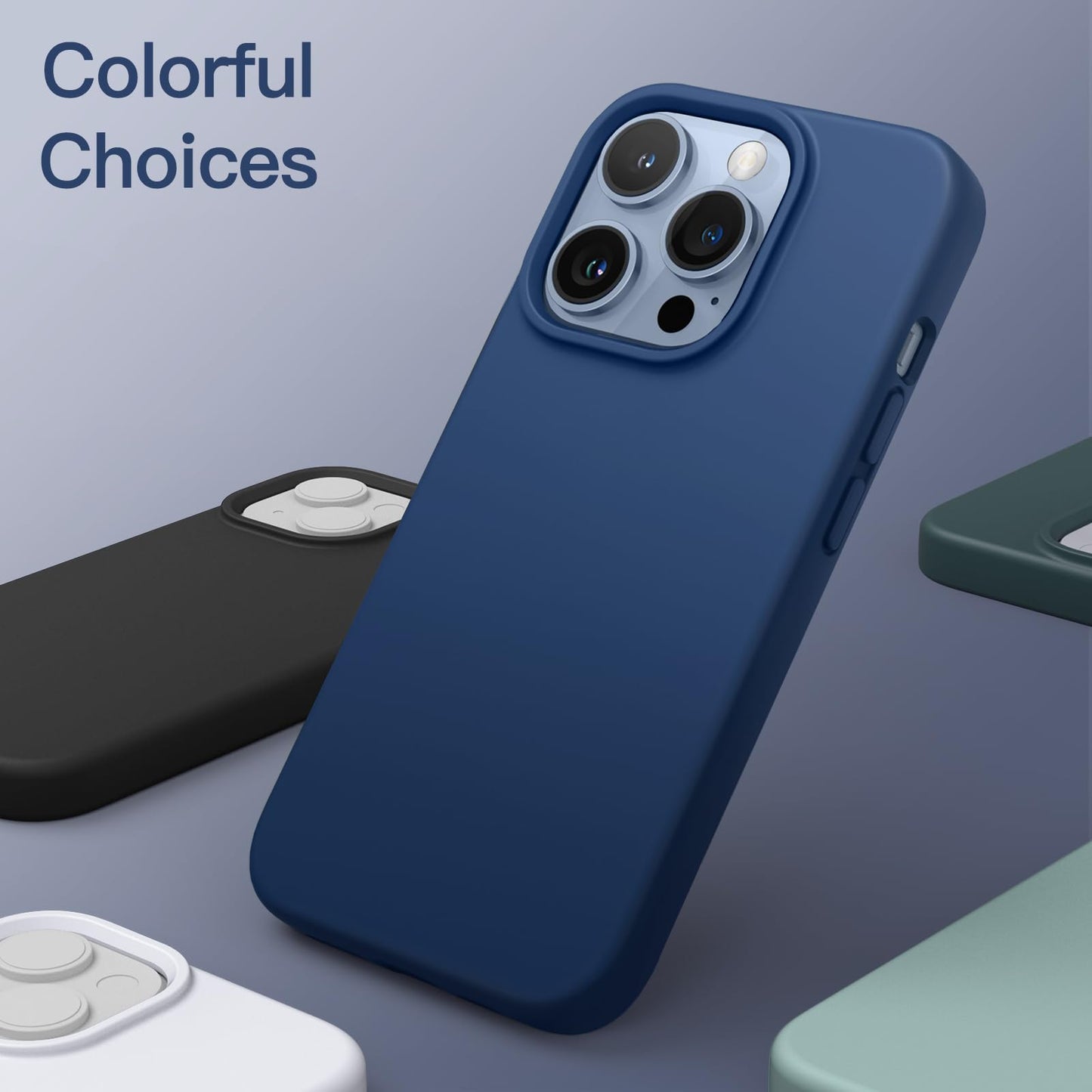 JETech Silicone Case for iPhone 13 6.1-Inch, Silky-Soft Touch Full-Body Protective Phone Case, Shockproof Cover with Microfiber Lining (Black)