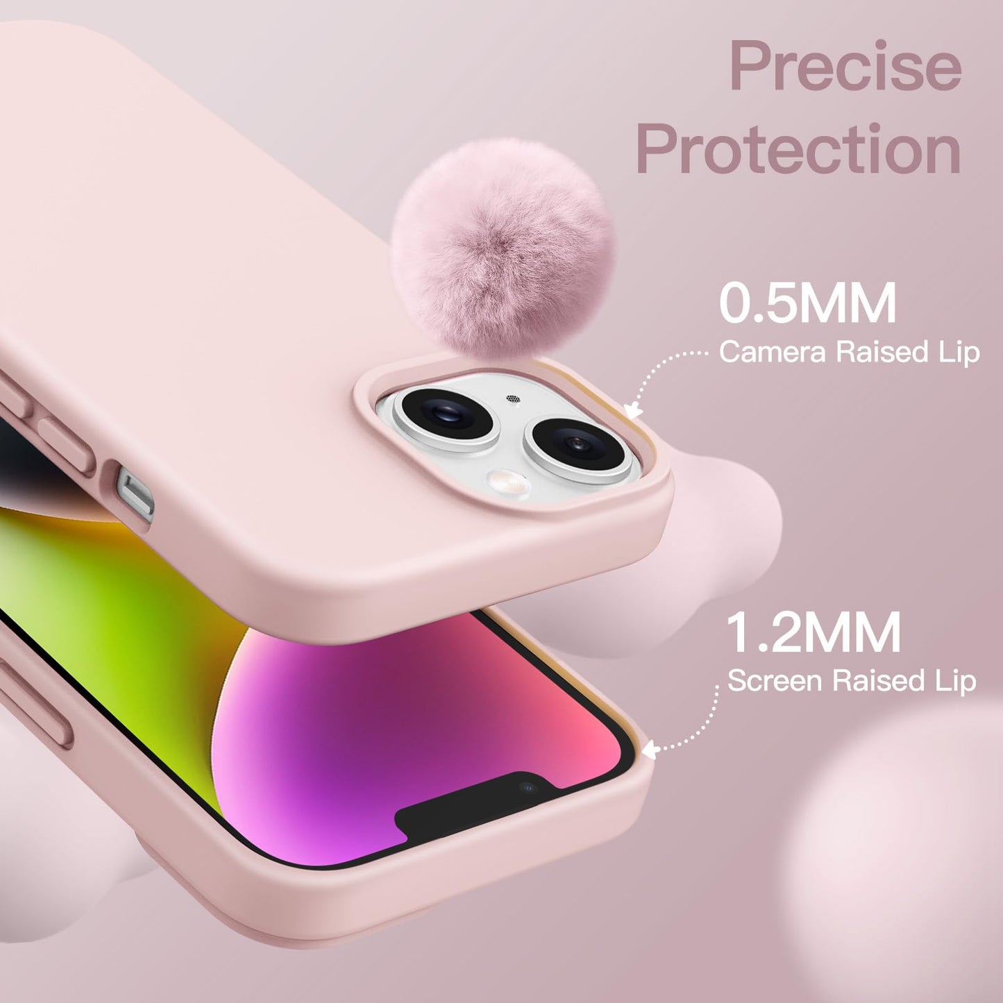 JETech Silicone Case for iPhone 14 6.1-Inch, Silky-Soft Touch Full-Body Protective Phone Case, Shockproof Cover with Microfiber Lining (Black)