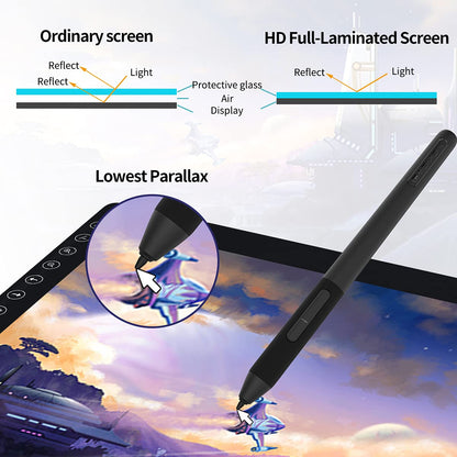 GAOMON PD1161 Drawing Tablet with Screen, Digital Art Tablet with Battery-Free Stylus, Tilt, 8 Shortcut Keys for Paint, Design, Illustration, Editing, 11.6-inch Graphics Tablet for Mac, Windows PC
