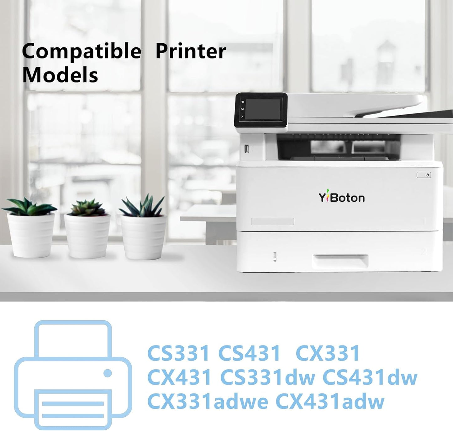Compatible with Lexmark CS431 CX431 CS331 CX331 High Yield Toner 4-Pack with New Chip | 20N10K0 20N10C0 20N10M0 20N10Y0 for CS331dw CX331adwe CS431dw CX431adw Color Laser Printer