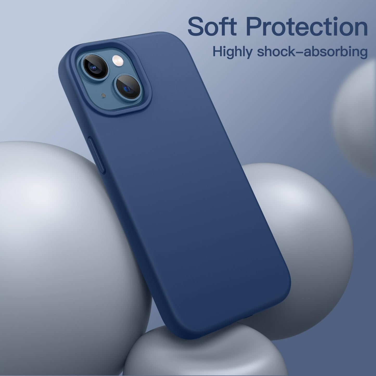 JETech Silicone Case for iPhone 13 6.1-Inch, Silky-Soft Touch Full-Body Protective Phone Case, Shockproof Cover with Microfiber Lining (Black)