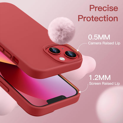 JETech Silicone Case for iPhone 13 6.1-Inch, Silky-Soft Touch Full-Body Protective Phone Case, Shockproof Cover with Microfiber Lining (Black)
