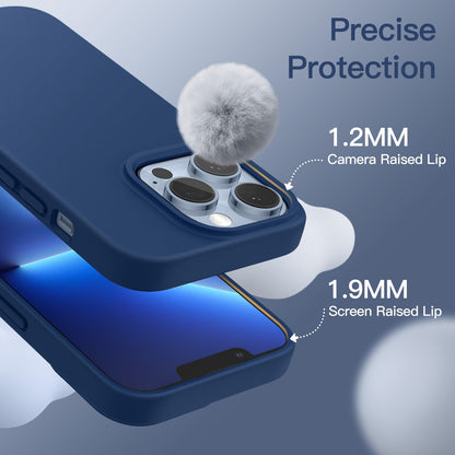 JETech Silicone Case for iPhone 13 6.1-Inch, Silky-Soft Touch Full-Body Protective Phone Case, Shockproof Cover with Microfiber Lining (Black)