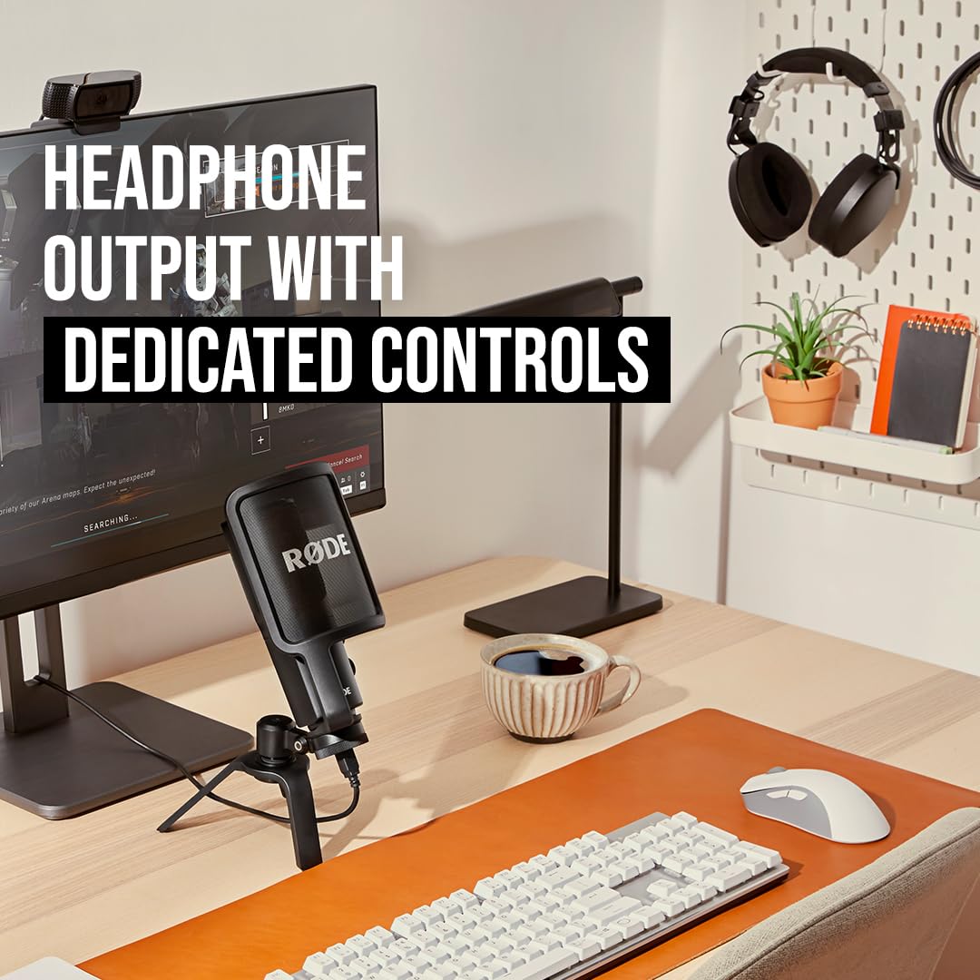 RØDE NT-USB Mini Versatile Studio-quality Condenser USB Microphone with Free Software for Podcasting, Streaming, Gaming, Music Production, Vocal and Instrument Recording,Black