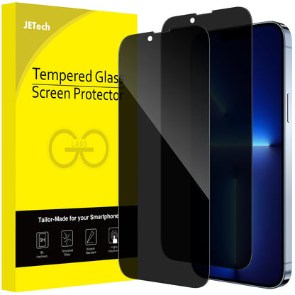 JETech Privacy Full Coverage Screen Protector for iPhone 14 Pro Max 6.7-Inch, Anti-Spy Tempered Glass Film, Edge to Edge Protection Case-Friendly, 2-Pack