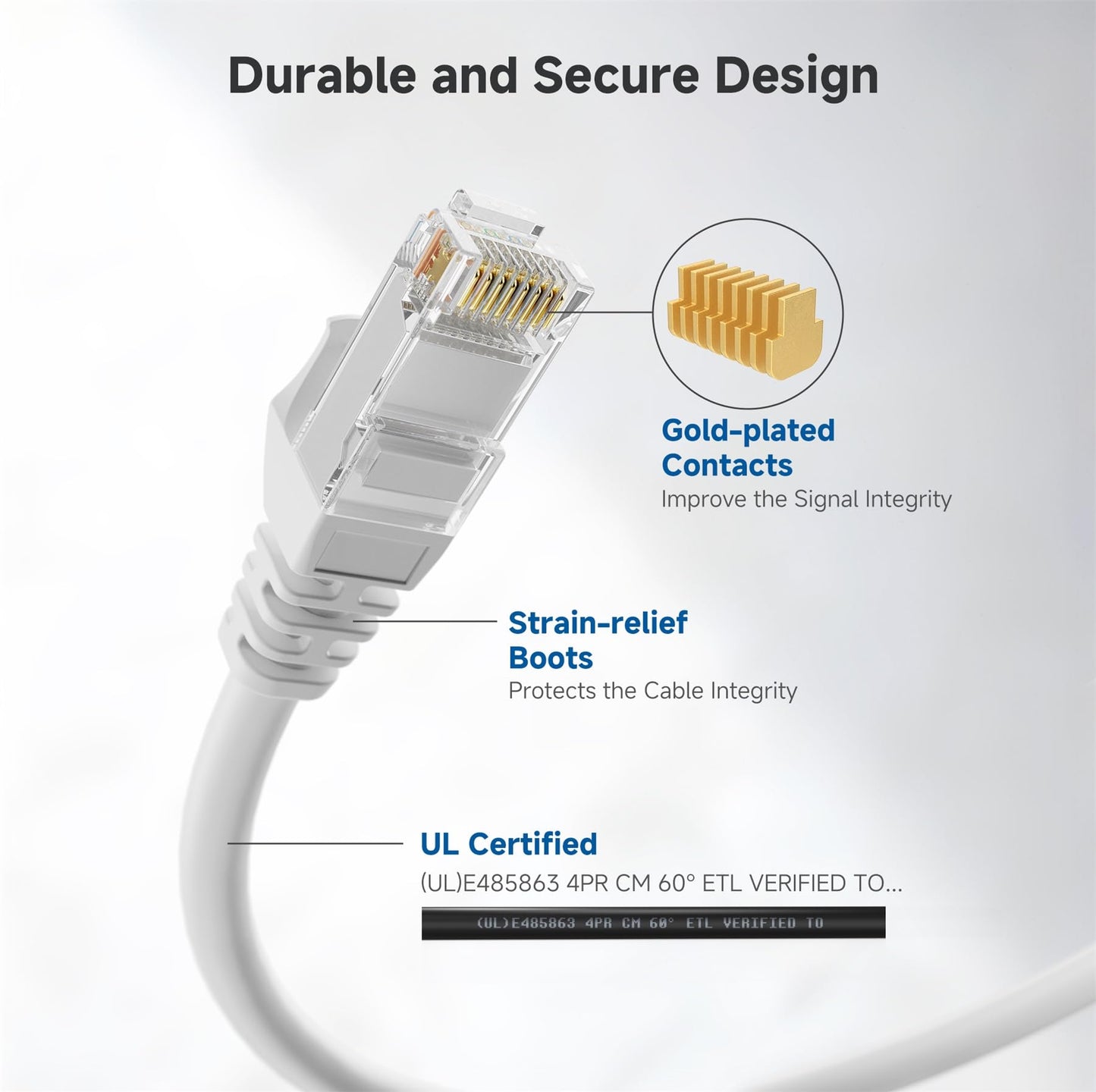 Cable Matters 10Gbps 5-Pack Snagless Short Cat 6 Ethernet Cable - 3ft, Cat 6 Cable, Cat6 Cord, Ethernet Cord, Black