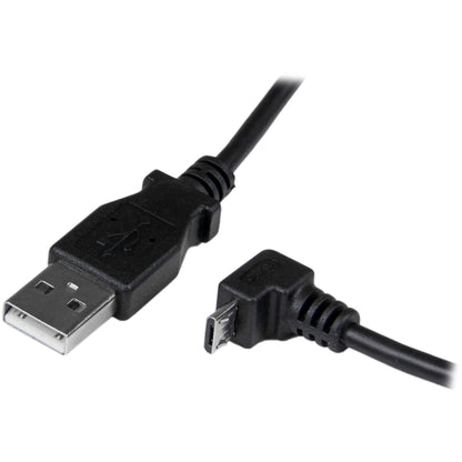 StarTech.com 1m Micro USB Cable Cord - A to Up Angle Micro B - Up Angled Micro USB Cable - 1x USB A (M), 1x USB Micro B (M) - Black (USBAUB1MU)