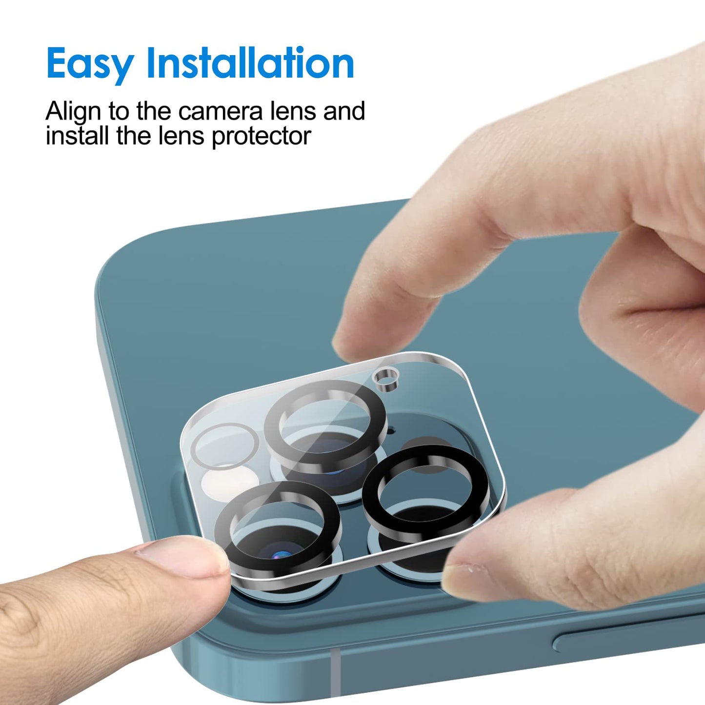 JETech Camera Lens Protector for iPhone 12 Pro Max 6.7-Inch, 9H Tempered Glass, HD Clear, Anti-Scratch, Case Friendly, Does Not Affect Night Shots, 3-Pack