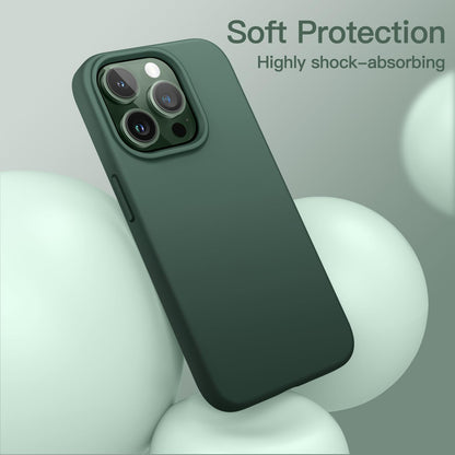 JETech Silicone Case for iPhone 13 6.1-Inch, Silky-Soft Touch Full-Body Protective Phone Case, Shockproof Cover with Microfiber Lining (Black)