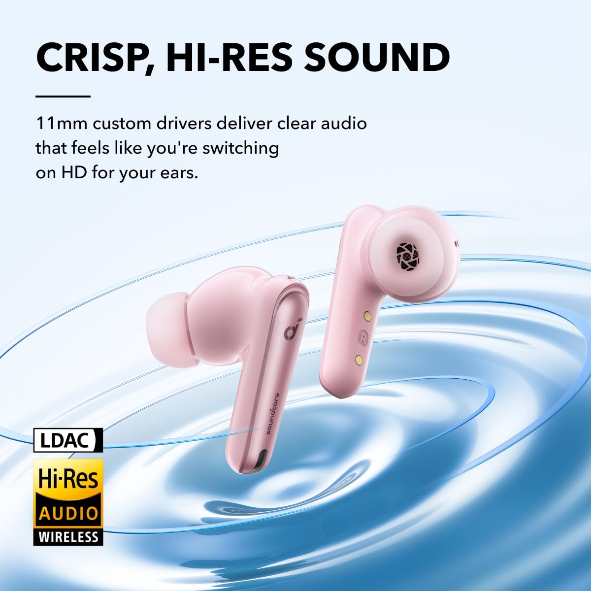 Soundcore by Anker Liberty 4 NC Wireless Noise Cancelling Earbuds, 98.5% Noise Reduction, Adaptive Noise Cancelling to Ears and Environment, Hi-Res Sound, 50H Battery, Wireless Charging (Renewed)