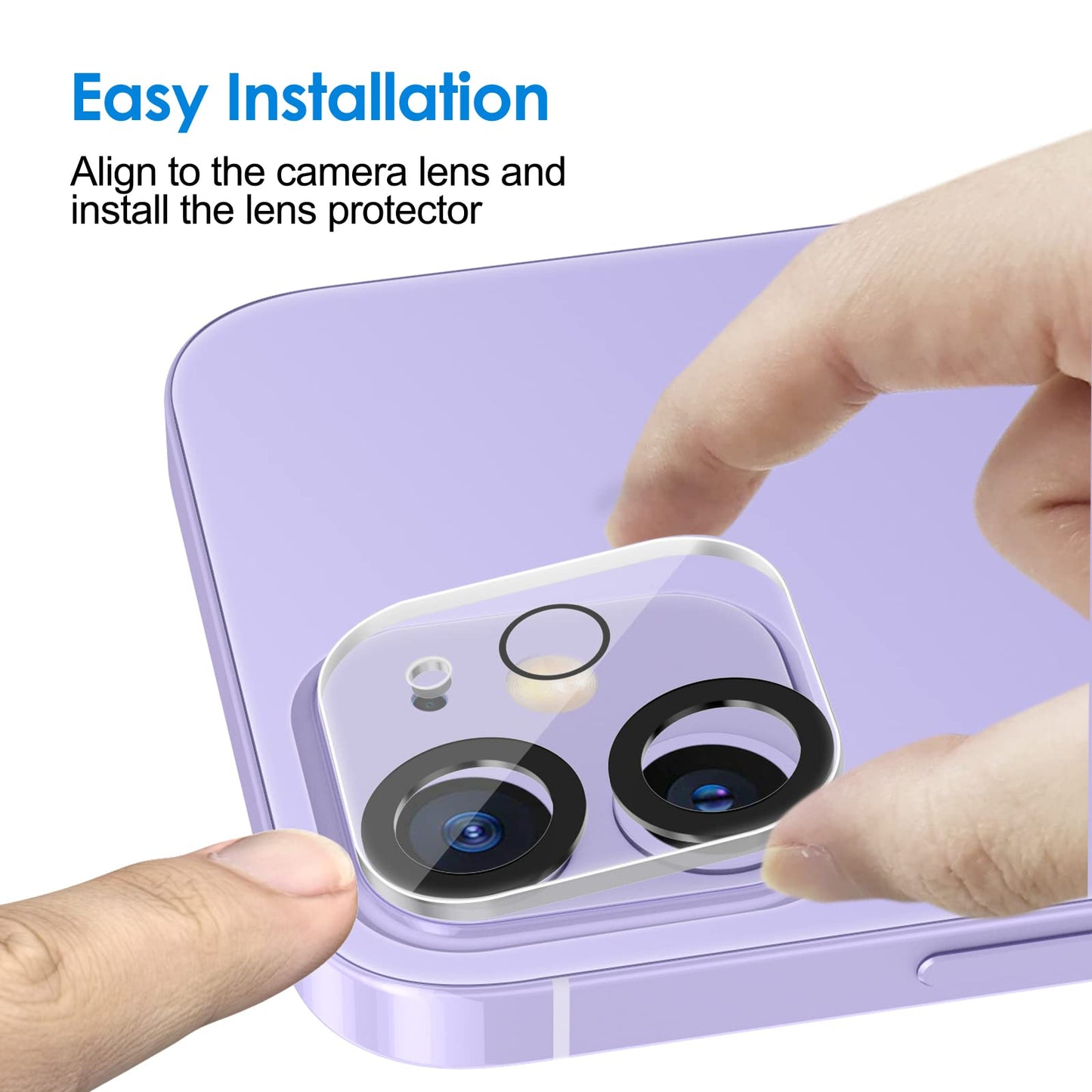 JETech Camera Lens Protector for iPhone 12 Pro Max 6.7-Inch, 9H Tempered Glass, HD Clear, Anti-Scratch, Case Friendly, Does Not Affect Night Shots, 3-Pack