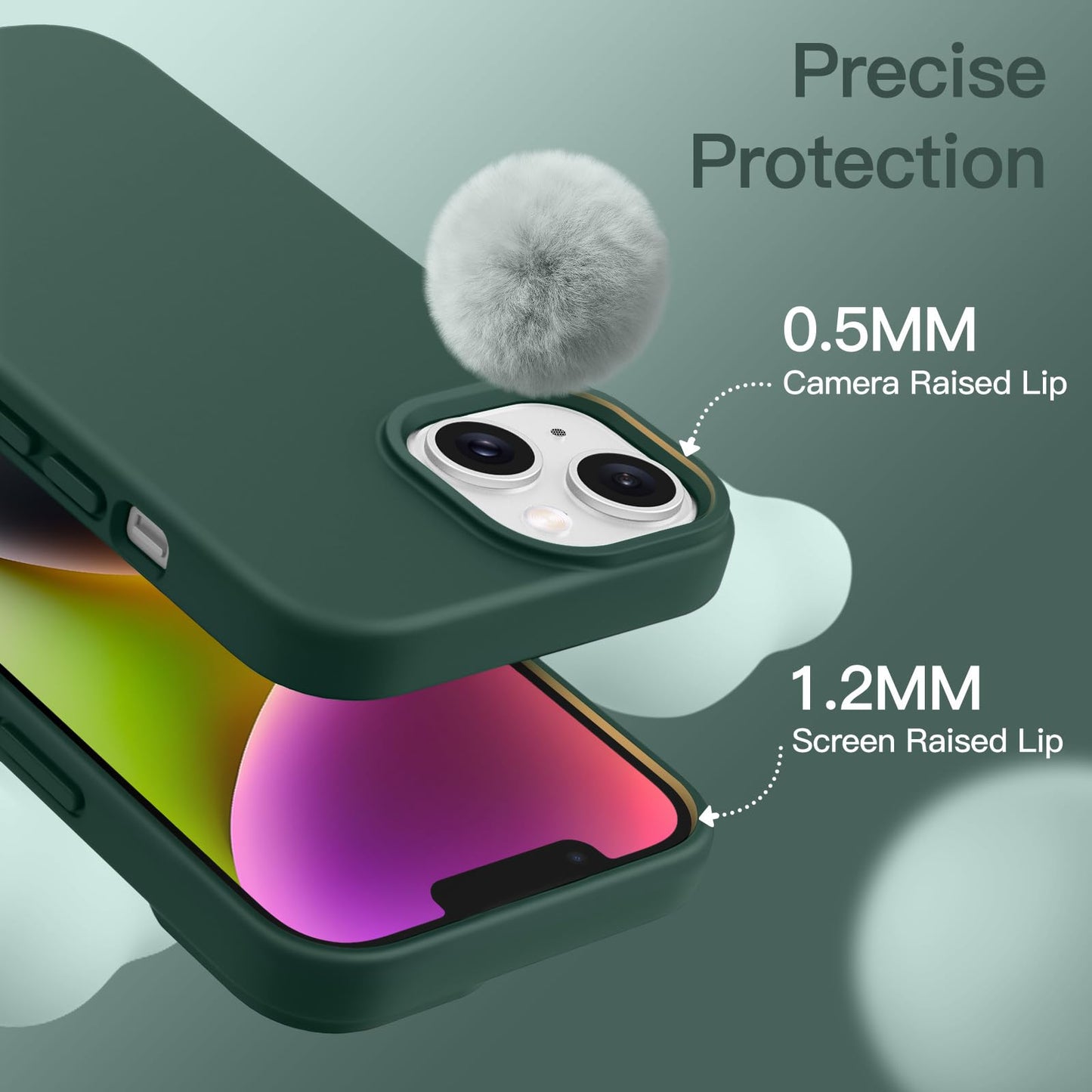 JETech Silicone Case for iPhone 14 6.1-Inch, Silky-Soft Touch Full-Body Protective Phone Case, Shockproof Cover with Microfiber Lining (Black)
