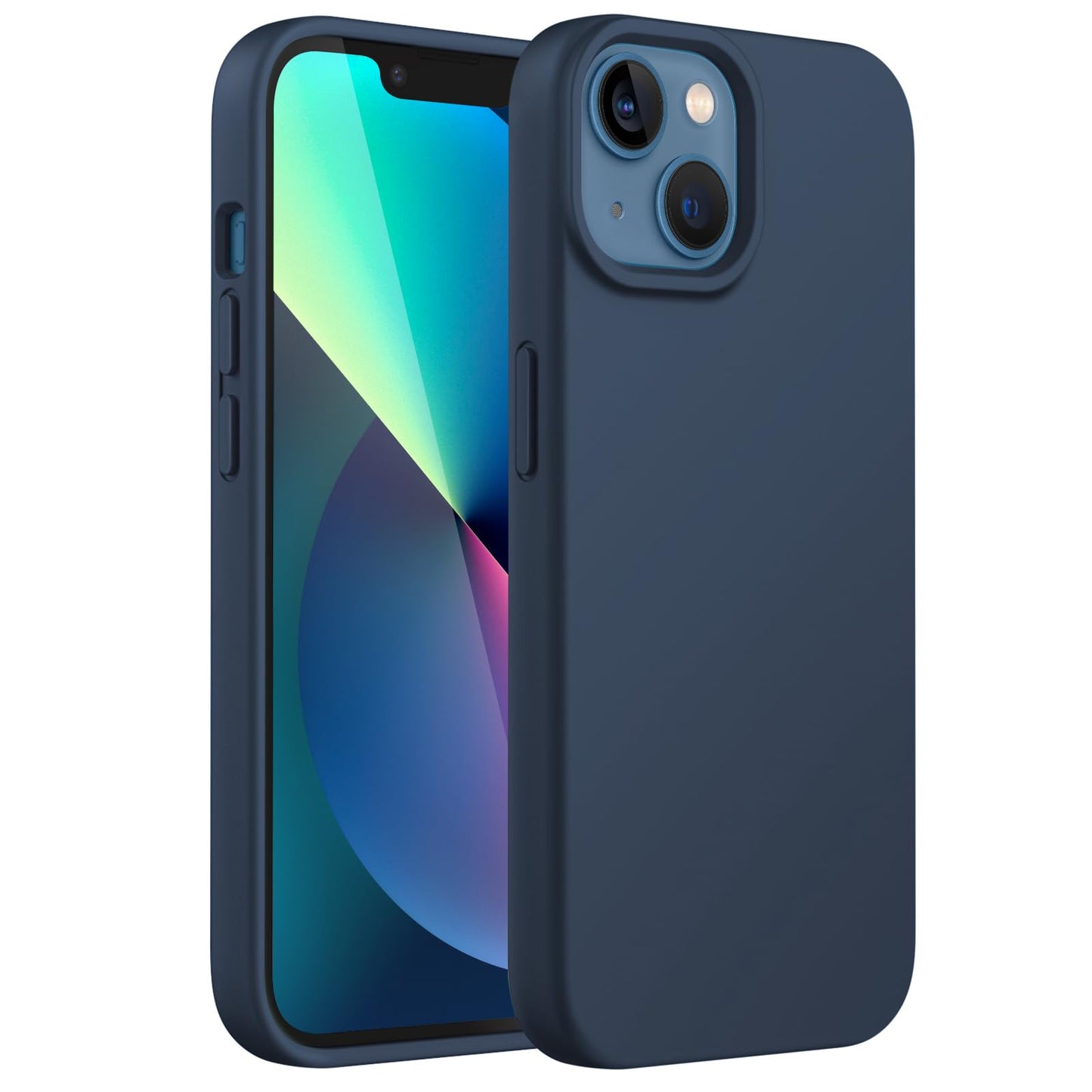 JETech Silicone Case for iPhone 13 6.1-Inch, Silky-Soft Touch Full-Body Protective Phone Case, Shockproof Cover with Microfiber Lining (Black)