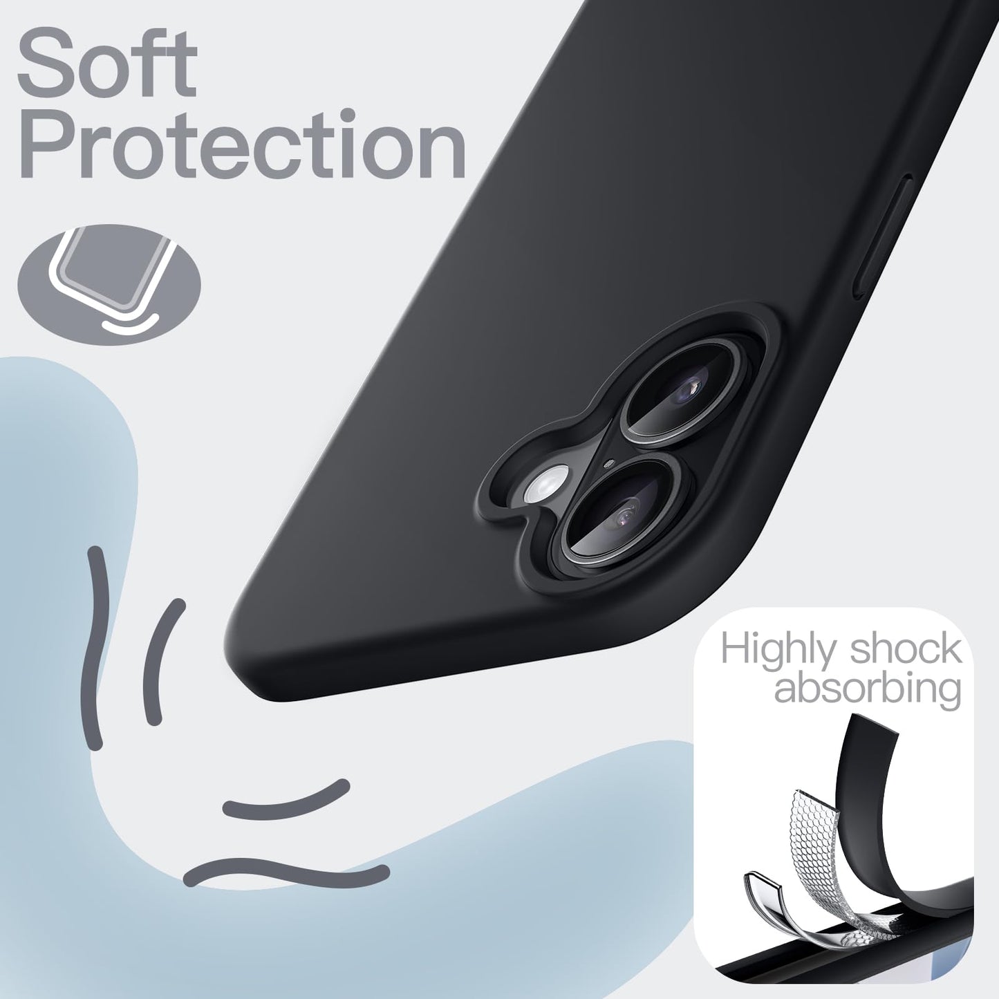 JETech Liquid Silicone Case for iPhone 17 Pro Max 6.9-Inch, Silky Soft Touch Full-Body Protection, Anti-Scratch Shockproof Phone Cover with Microfiber Lining (Dark Blue)