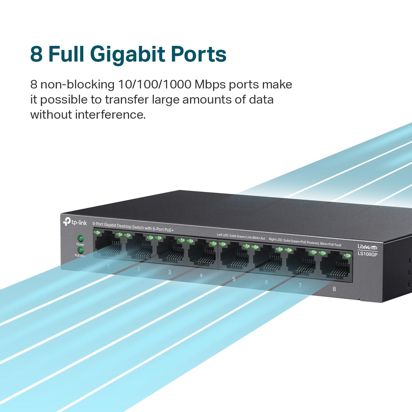 TP-Link TL-SG108S-M2 | 8-Port Multi-Gigabit 2.5G Ethernet Switch | Unmanaged Network Switch | Ethernet Splitter | Plug & Play | Desktop/Wall Mount | Silent Operation
