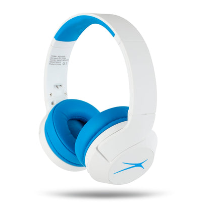 Altec Lansing Kid Safe Noise Cancelling Wireless Headphones 15H Battery, 85dB Volume Limit, Foldable Design Powerful Sound, Active Noise Cancellation Perfect for Kids Ages 7+ (Whiteout Pop Pink)