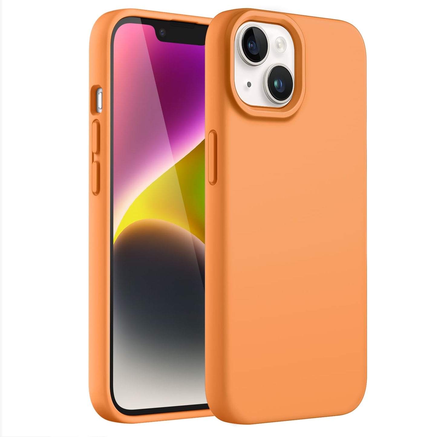 JETech Silicone Case for iPhone 14 6.1-Inch, Silky-Soft Touch Full-Body Protective Phone Case, Shockproof Cover with Microfiber Lining (Black)