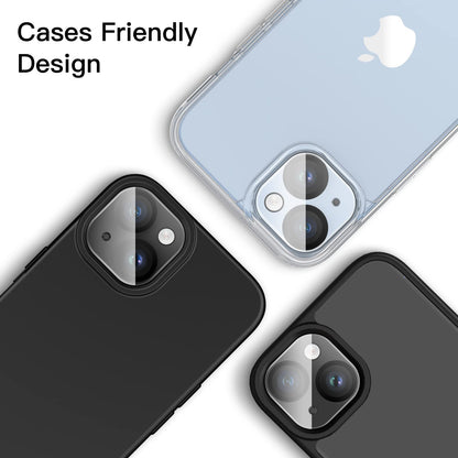 JETech Camera Lens Protector for iPhone 14 6.1-Inch and iPhone 14 Plus 6.7-Inch, 9H Tempered Glass, Anti-Scratch, Case Friendly, Does Not Affect Night Shots, HD Clear, 3-Pack