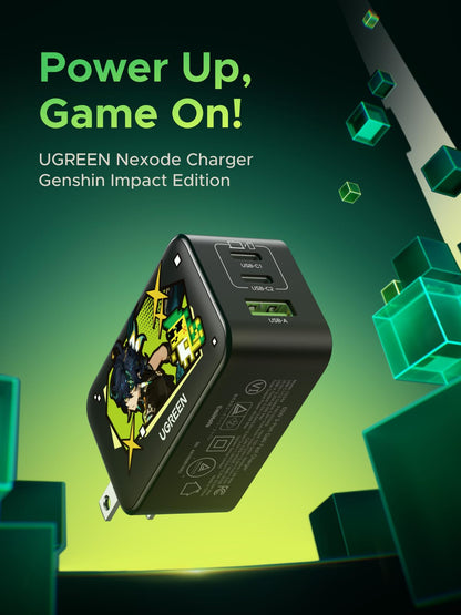 UGREEN Nexode 65W GaN USB C Wall Charger, 3-Port Compact Foldable Fast Charger Power Adapter for iPhone 17/16/15 Series, Galaxy S25/S24, Pixel 10/9, MacBook Pro/Air, Dell XPS, iPad Pro (Black)
