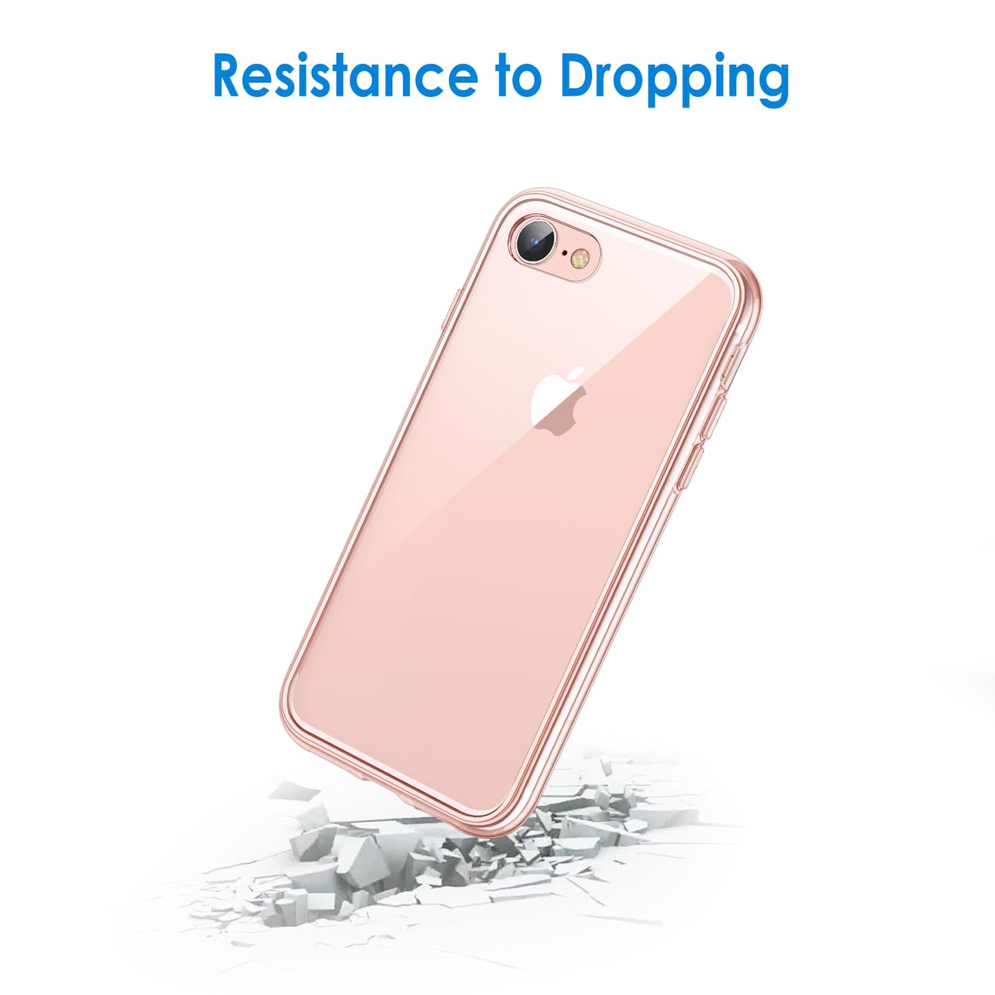 JETech Case for iPhone SE 3/2 (2022/2020 Edition), iPhone 8 and iPhone 7, 4.7-Inch, Non-Yellowing Shockproof Phone Bumper Cover, Anti-Scratch Clear Back (Clear)