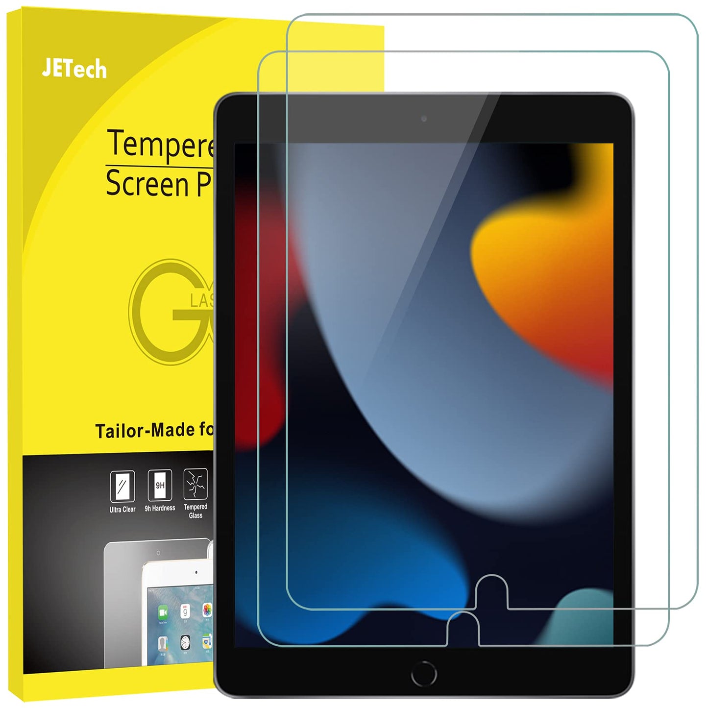 JETech Screen Protector for iPad (A16) 11th/10th Generation (2025/2022), 9H Tempered Glass Film, HD Clear, 2-Pack