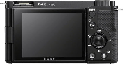 Sony Alpha ZV-E10 - APS-C Interchangeable Lens Mirrorless Vlog Camera Kit - Black