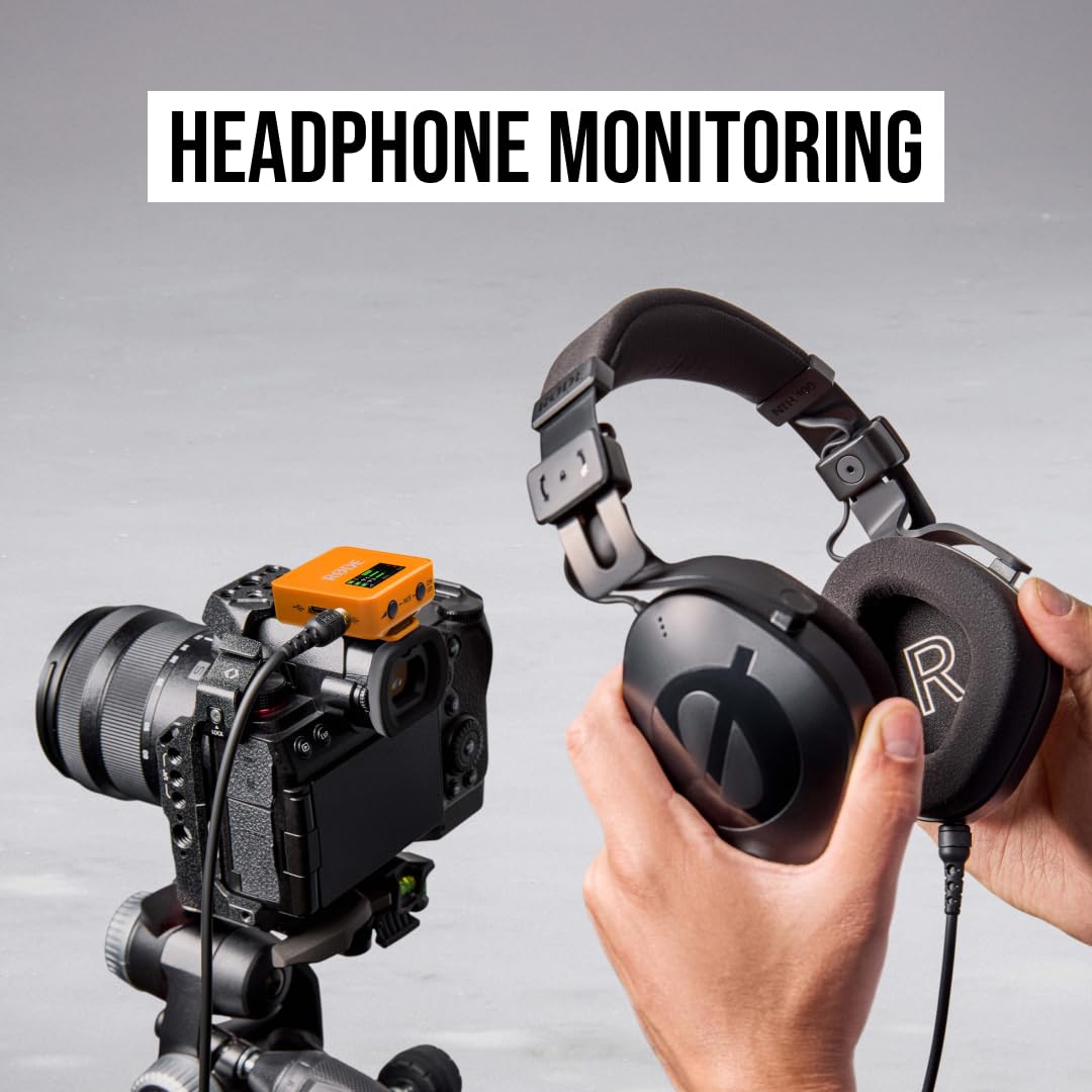 RØDE Wireless GO II Ultra-compact Dual-channel Wireless Microphone System with Built-in Microphones, On-board Recording and 200m Range for Filmmaking, Interviews and Content Creation