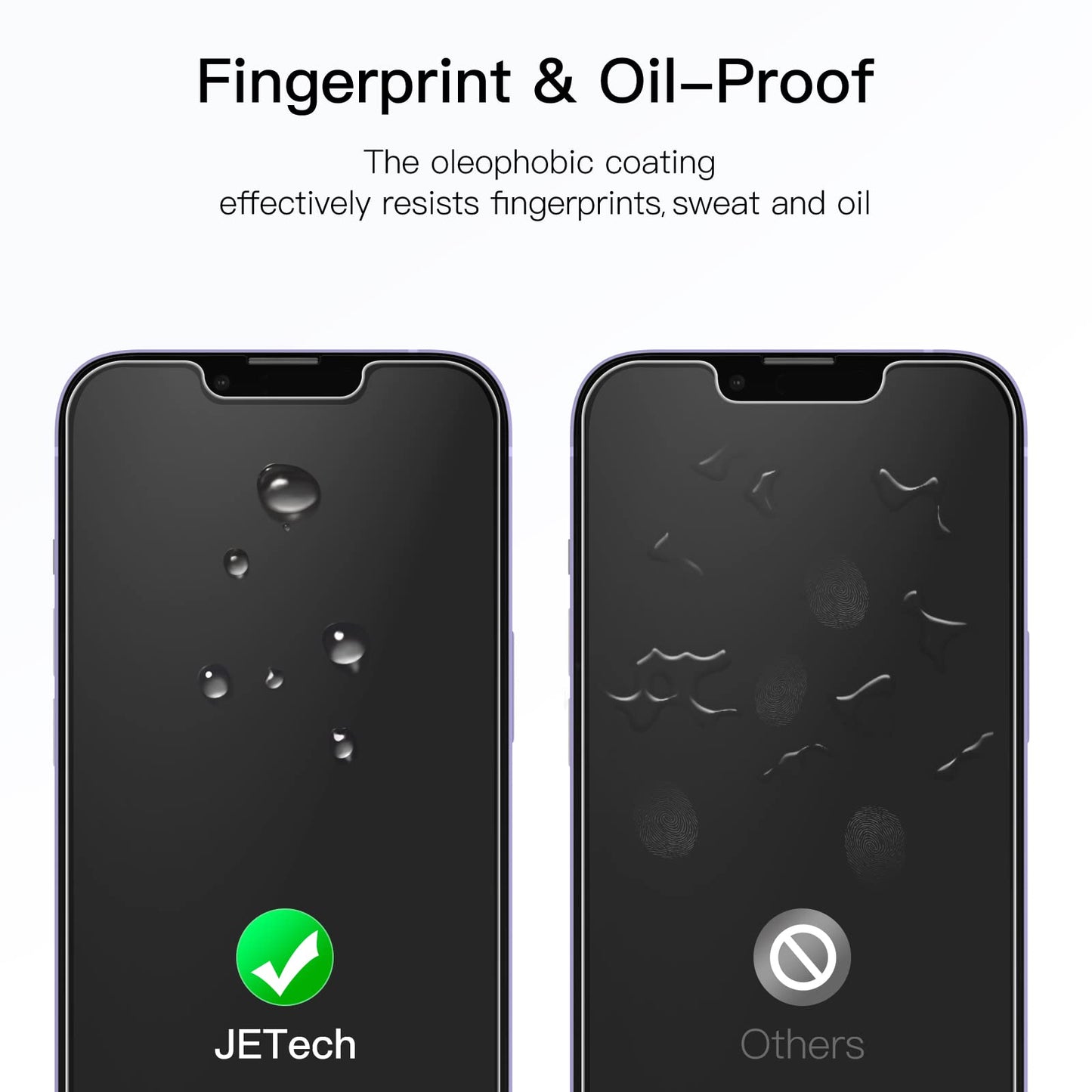JETech Screen Protector for iPhone 17e (2026) / iPhone 16e / iPhone 14, Tempered Glass Film, 6.1-Inch Display, 3-Pack