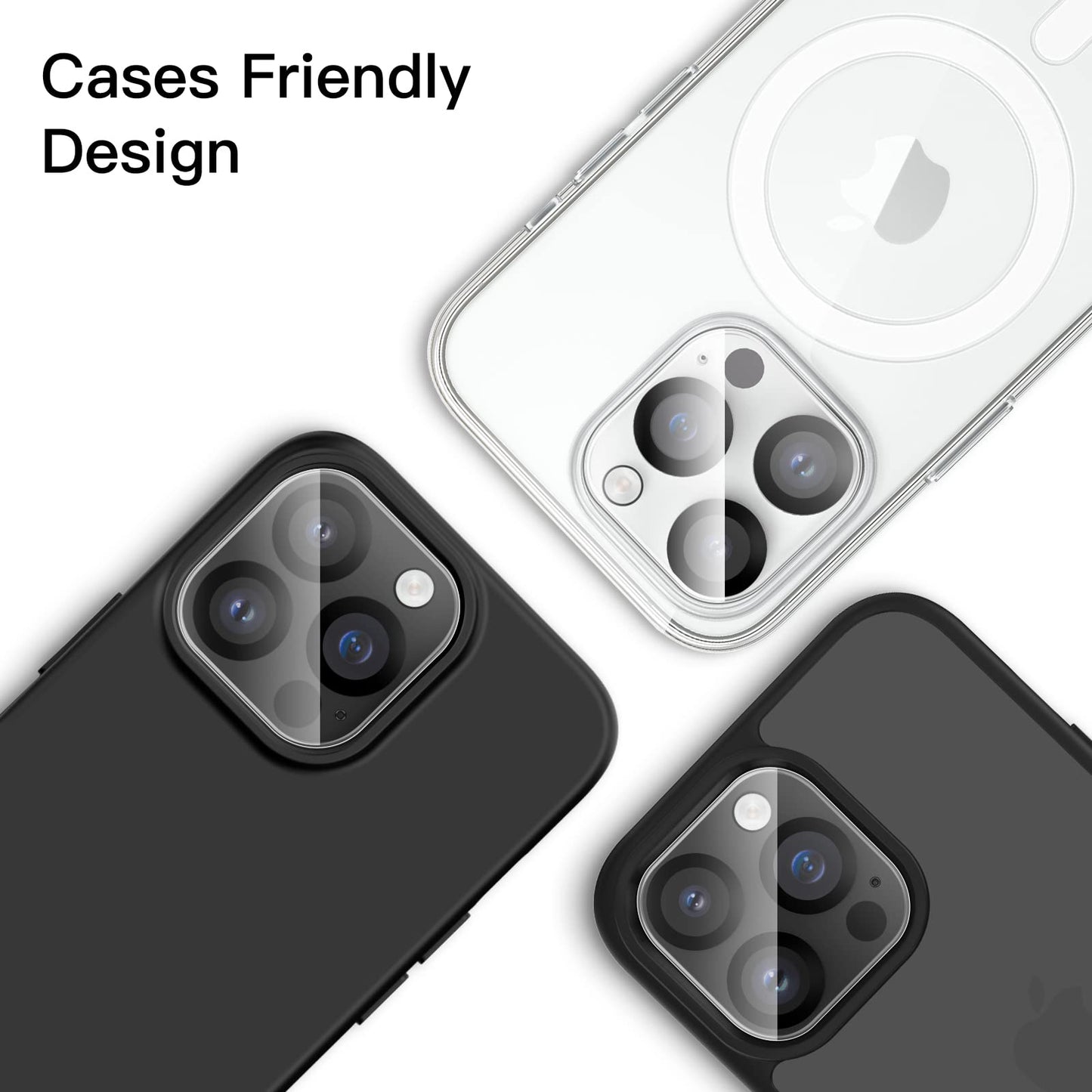 JETech Camera Lens Protector for iPhone 14 6.1-Inch and iPhone 14 Plus 6.7-Inch, 9H Tempered Glass, Anti-Scratch, Case Friendly, Does Not Affect Night Shots, HD Clear, 3-Pack