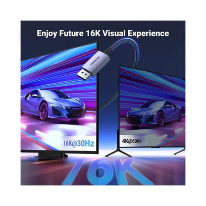 UGREEN 16K 6.6FT DisplayPort Cable 2.1 [VESA Certified] DP 2.1 40Gbps Support 8K@240Hz 1080P@540Hz HDR, HDCP, DSC 1.2a, Braided Display Port Cable Cord Compatible FreeSync G-Sync Video Card Monitor