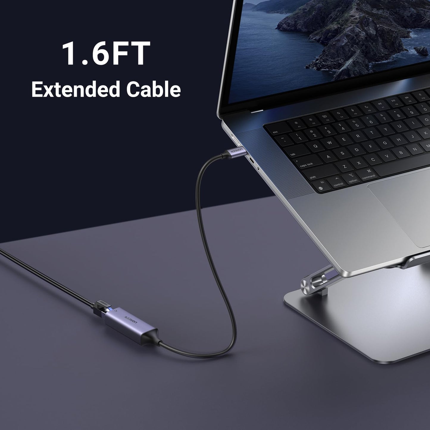 UGREEN USB C to Ethernet Adapter, Plug and Play 1Gbps Ethernet Adapter, Aluminum Case, (Thunderbolt 4/3 Compatible) to RJ45 Network Dongle, Compatible for MacBook Pro/Air, iPhone 17 Pro/Max, iPad, XPS