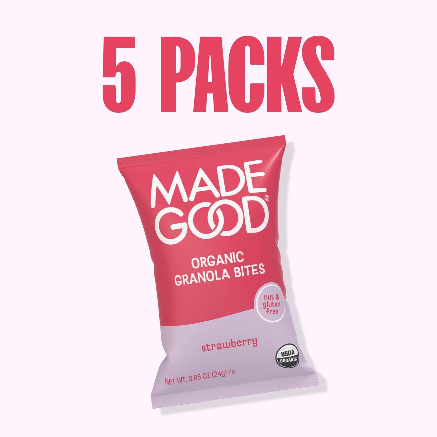 MadeGood Organic Granola Minis 24-Bag Organic Snack Variety Pack, Gluten Free Mon GMO Vegan Nut Free Individually Wrapped Snack Packs