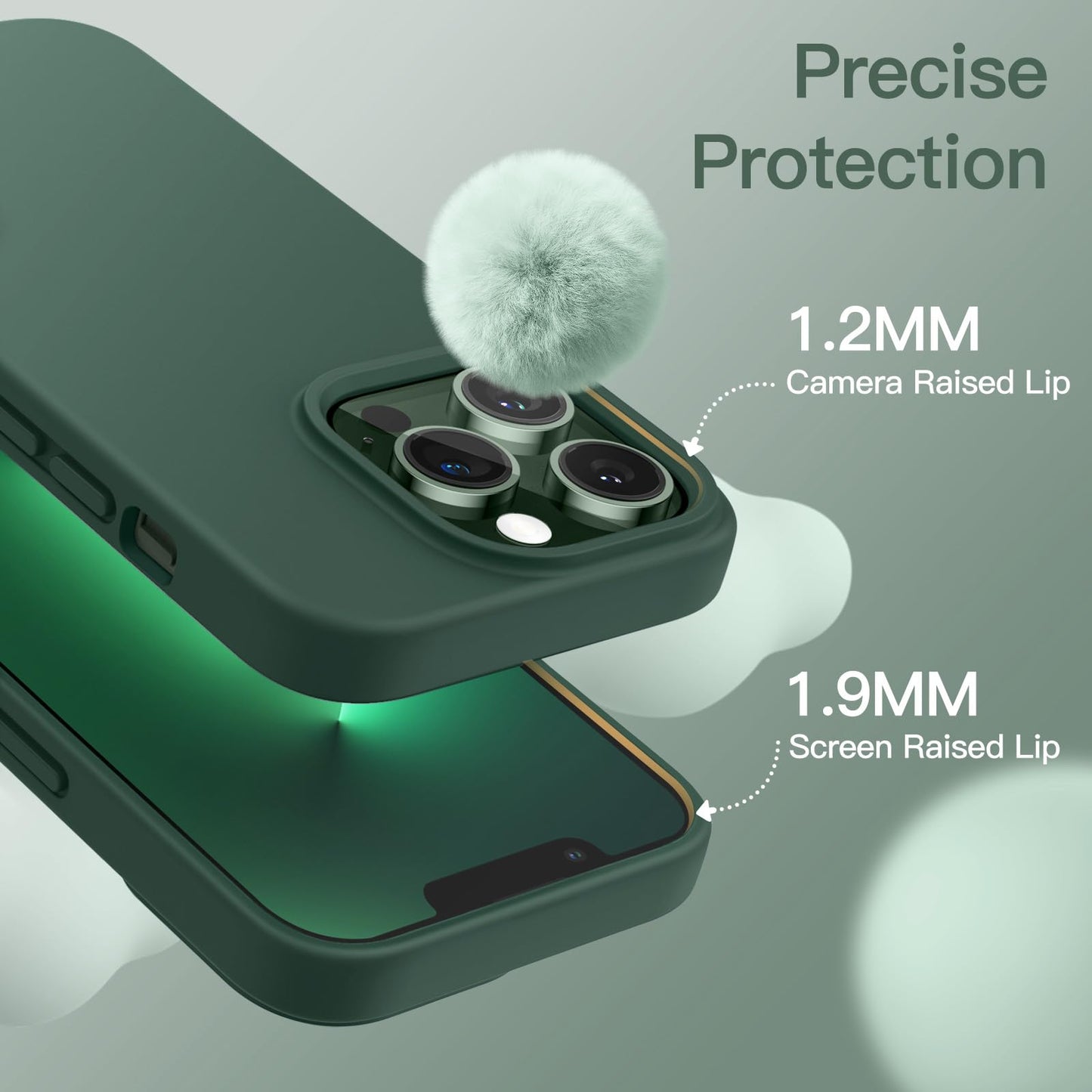 JETech Silicone Case for iPhone 13 6.1-Inch, Silky-Soft Touch Full-Body Protective Phone Case, Shockproof Cover with Microfiber Lining (Black)