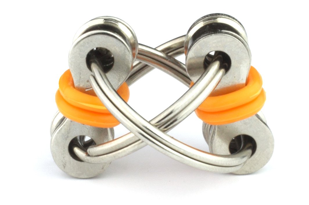 Tom's Fidgets Original Flippy Chain Fidget Toy - Perfect for ADHD, Anxiety, and Autism - Bike Chain Fidget Stress Reducer for Adults and Kids (Single Blue)