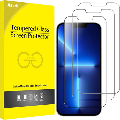 JETech Screen Protector for iPhone 17e (2026) / iPhone 16e / iPhone 14, Tempered Glass Film, 6.1-Inch Display, 3-Pack